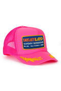 Retro DREAMLAND MALIBU SUNDAY SESSIONS VINTAGE LOW RISE TRUCKER - NEON PINK LEAF