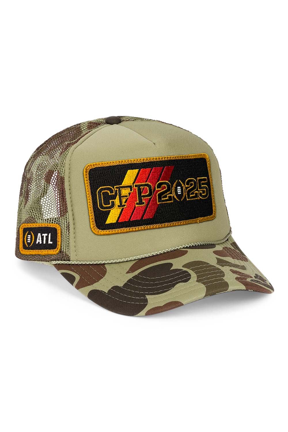 Retro CFP NATIONAL CHAMPIONSHIP 2025 VINTAGE LOW RISE TRUCKER - CAMO