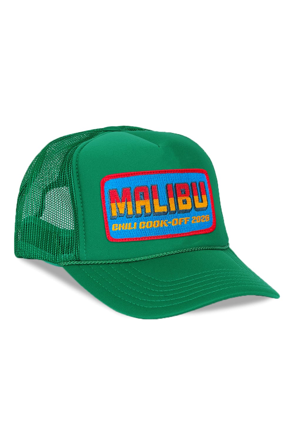 Retro MALIBU CHILI COOK-OFF 2026 VINTAGE LOW RISE TRUCKER - KELLY GREEN