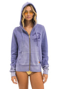 Retro VENICE SURFER ZIP HOODIE - FADED GRAPE