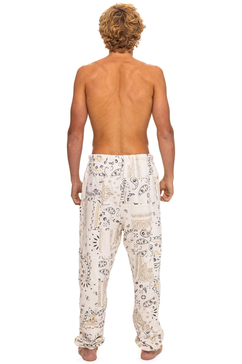 Retro BANDANA QUILTED SWEATPANTS - VINTAGE WHITE