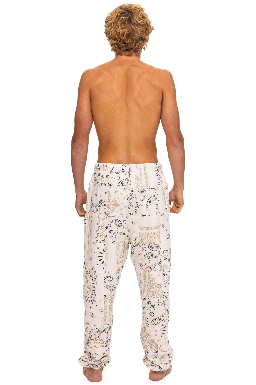 Retro BANDANA QUILTED SWEATPANTS - VINTAGE WHITE