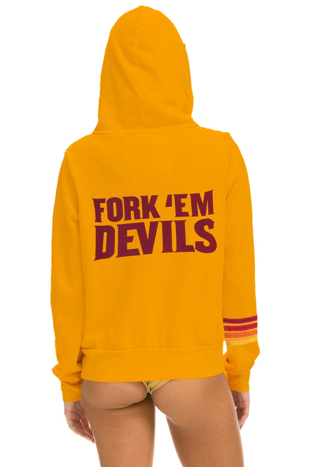 Retro ASU FORK EM DEVILS ZIP HOODIE - GOLD