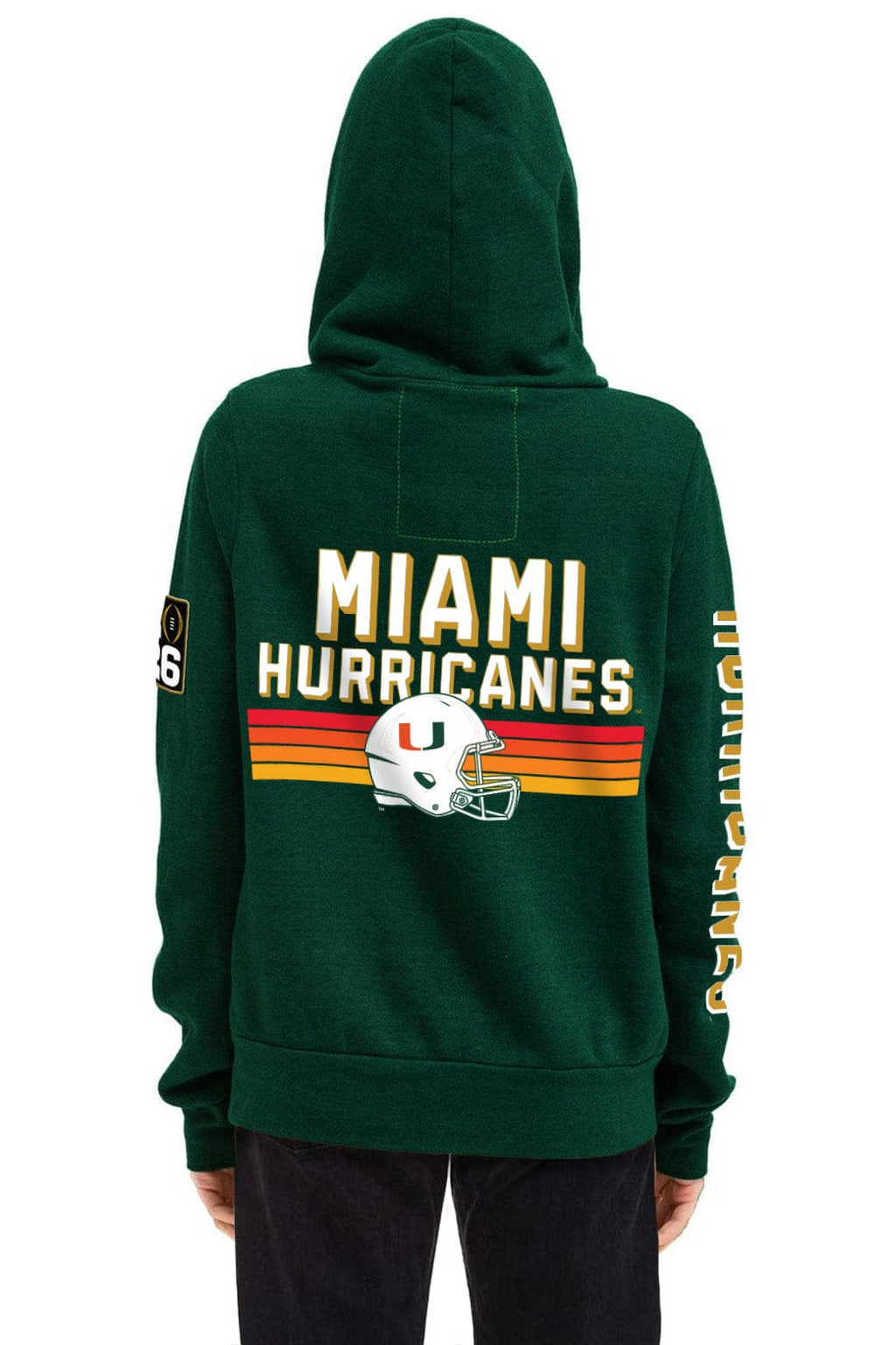 Retro UNIVERSITY OF MIAMI CFP 2026 UNISEX ZIP HOODIE - MIAMI GREEN