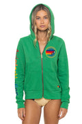 Retro AVIATOR NATION VENICE ZIP HOODIE - KELLY GREEN