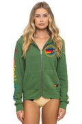 Retro AVIATOR NATION VENICE ZIP HOODIE - PALM
