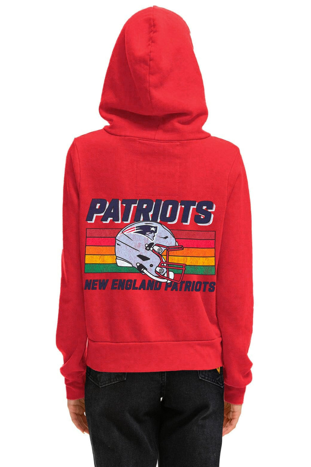 Retro NEW ENGLAND PATRIOTS HELMET ZIP HOODIE - FLASH RED