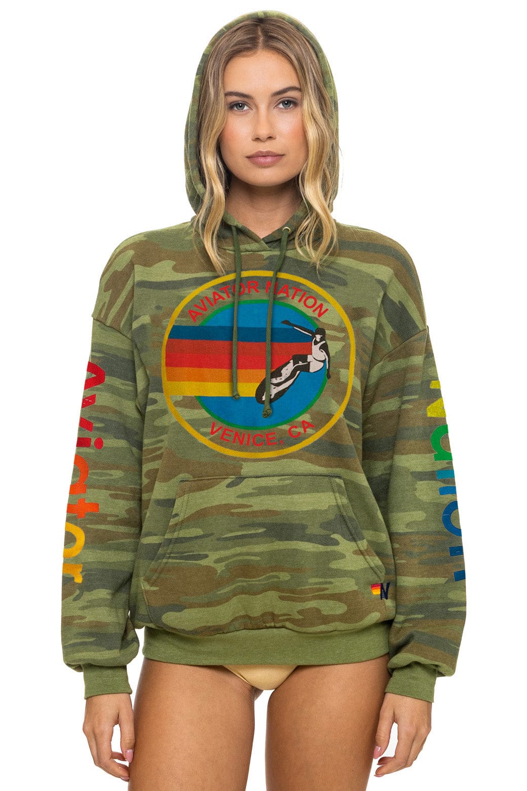 Retro AVIATOR NATION RELAXED VENICE PULLOVER HOODIE - CAMO