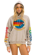 Retro AVIATOR NATION NASHVILLE RELAXED PULLOVER HOODIE - SAND