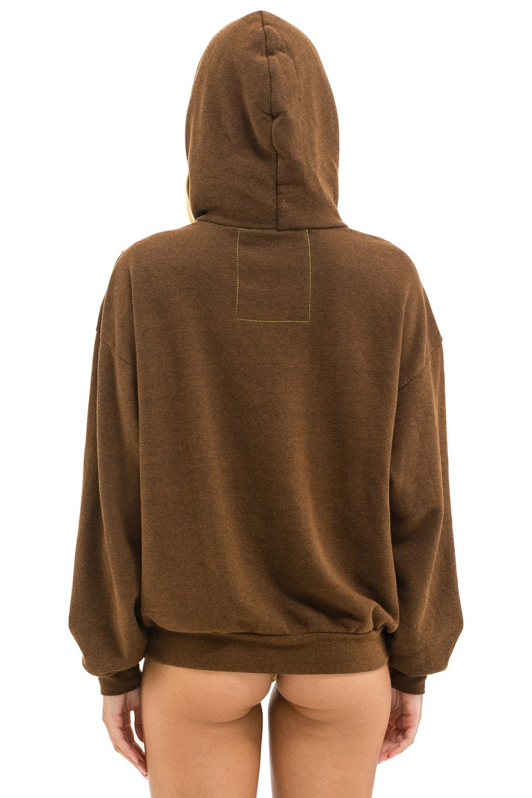 Retro BOLT HEART PULLOVER RELAXED HOODIE - CHOCOLATE