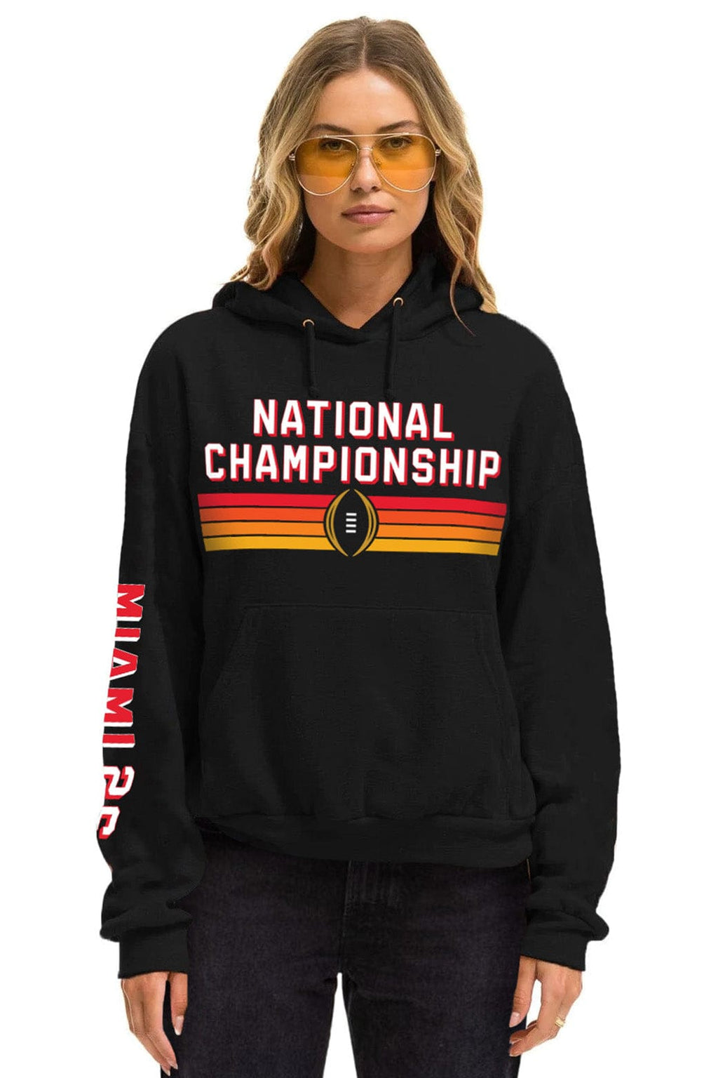 Retro CFP NATIONAL CHAMPIONSHIP 2026 MATCHUP PULLOVER HOODIE - BLACK