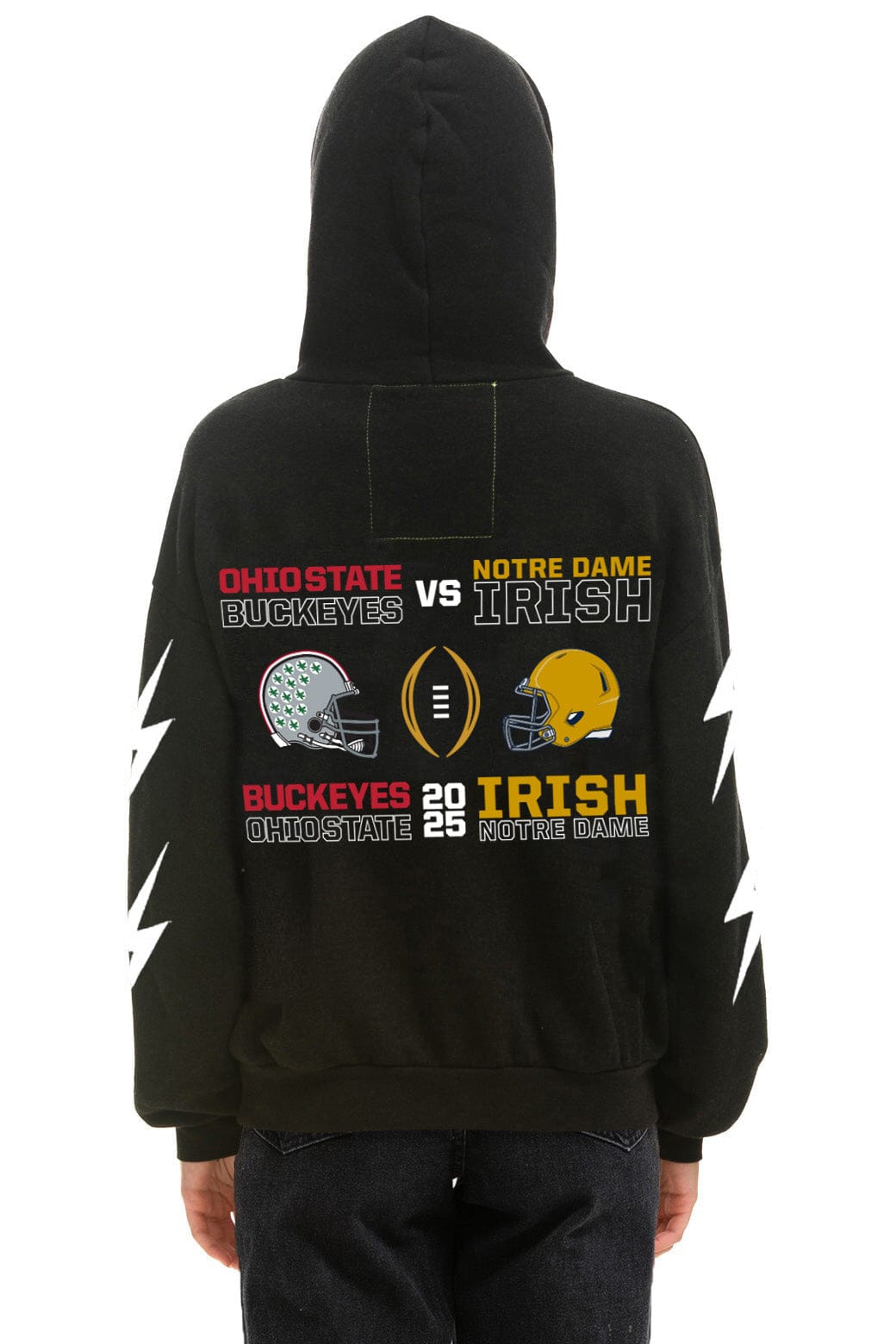 Retro CFP NATIONAL CHAMPIONSHIP TEAMS 2025 RELAXED PULLOVER HOODIE - BLACK