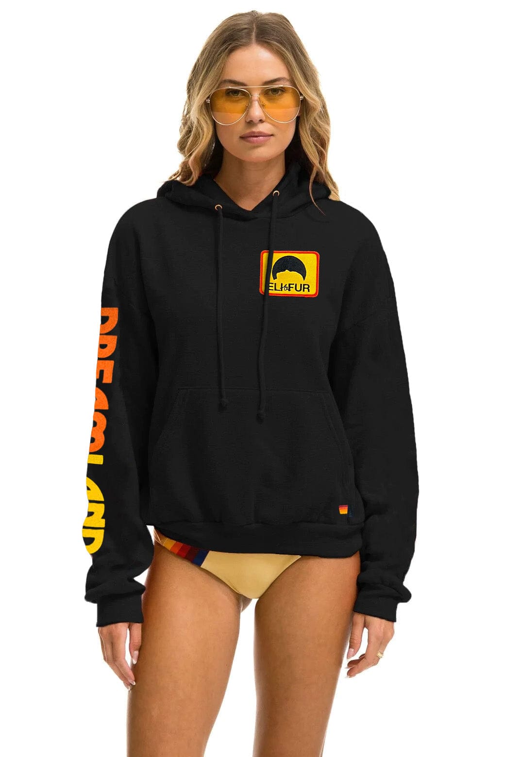 Retro ELI & FUR DREAMLAND RELAXED PULLOVER HOODIE - BLACK