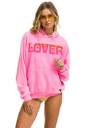 Retro LOVER RELAXED PULLOVER HOODIE - NEON PINK