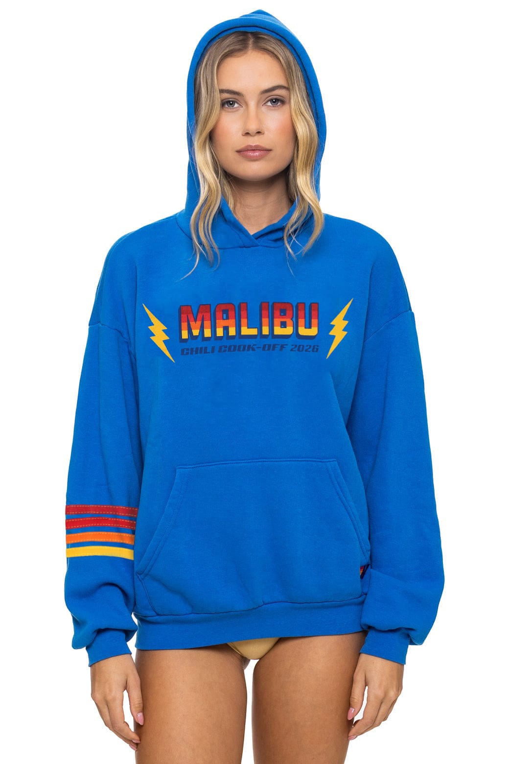 Retro MALIBU CHILI COOK-OFF 2026 RELAXED PULLOVER HOODIE - ADVENTURE BLUE