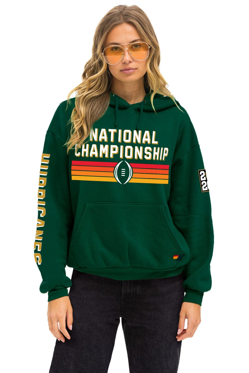 Retro UNIVERSITY OF MIAMI CFP CHAMPIONS 2026 RELAXED PULLOVER HOODIE - MIAMI GREEN