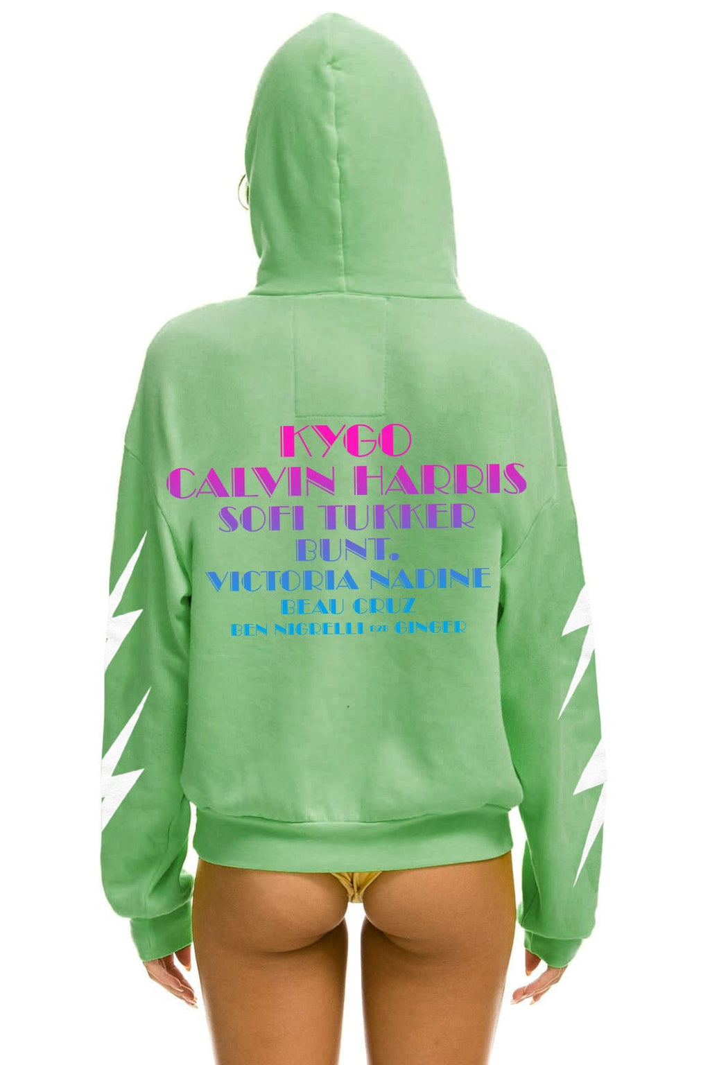 Retro PALM TREE FEST WEST PALM 2026 PULLOVER HOODIE RELAXED - NEON MINT