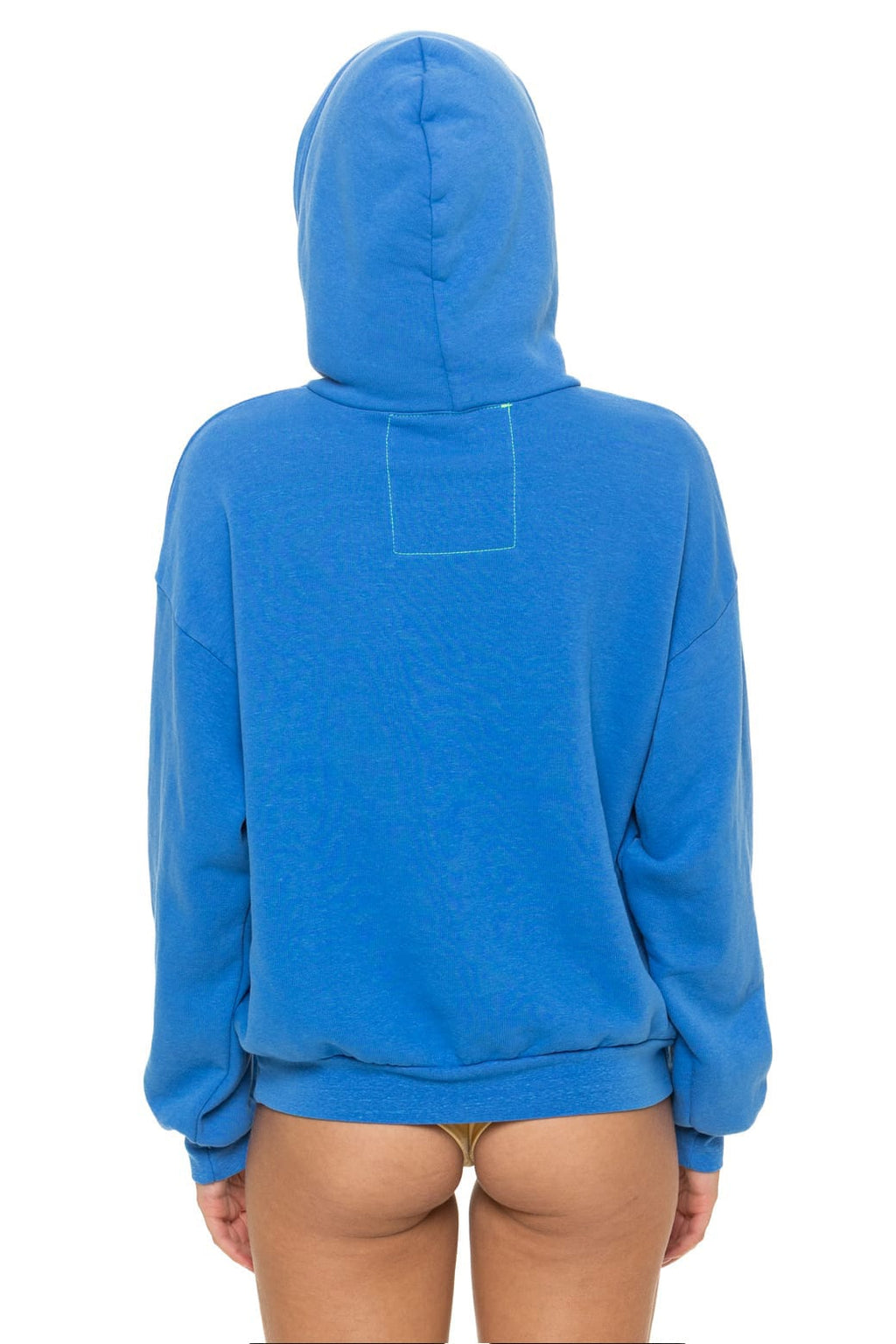 Retro WAVE STRIPE 4 PULLOVER HOODIE RELAXED - COBALT NEON PINK