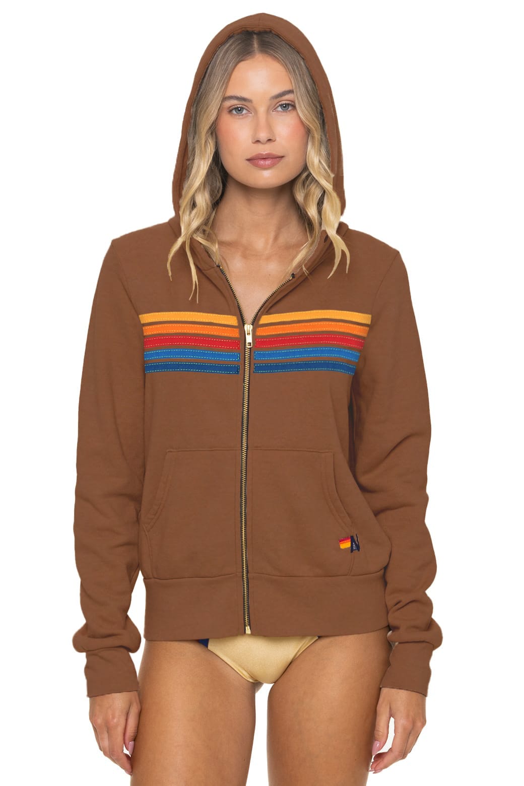 Retro 5 STRIPE HOODIE - CINNAMON