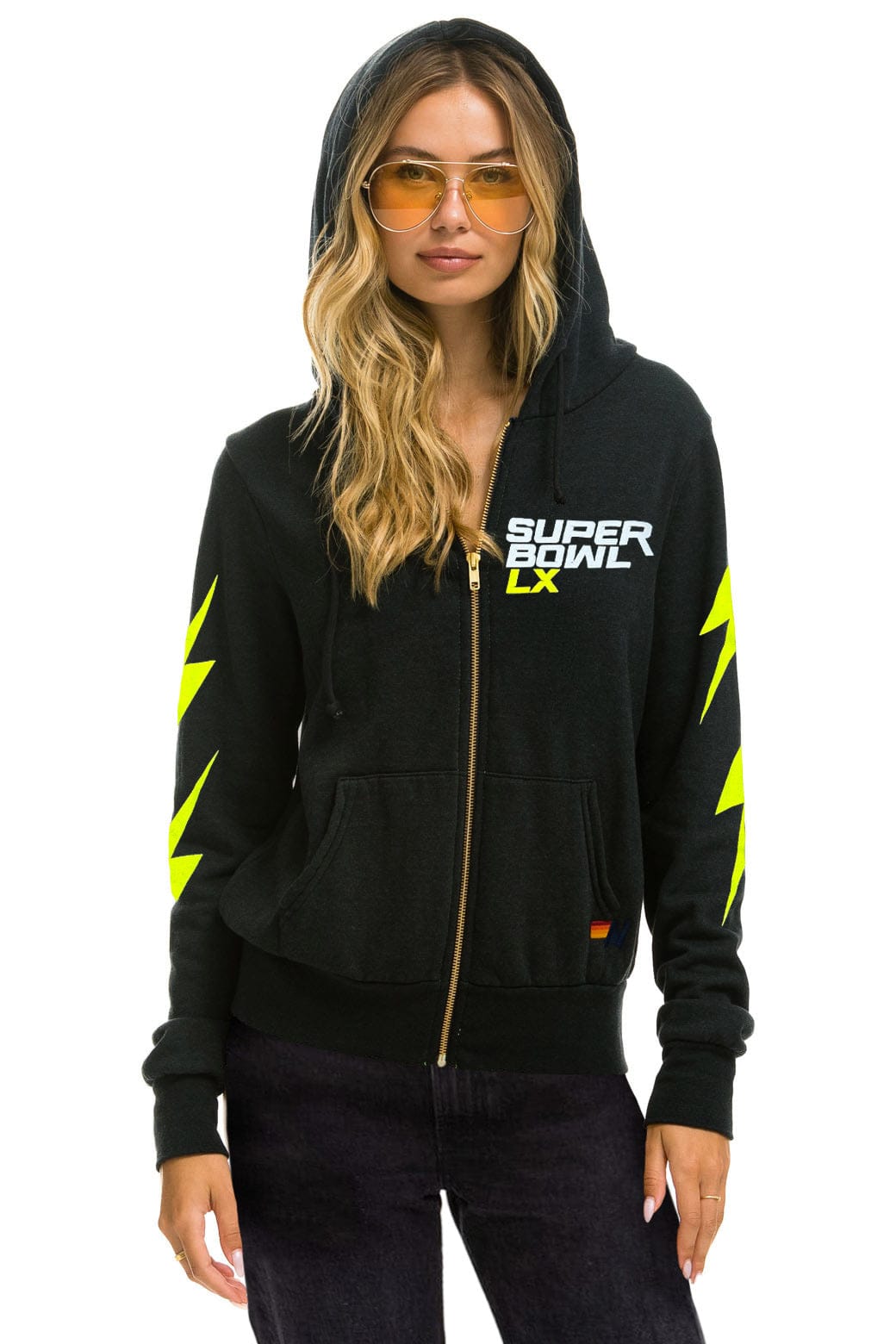 Retro SUPER BOWL 2026 BOLT ZIP HOODIE - CHARCOAL