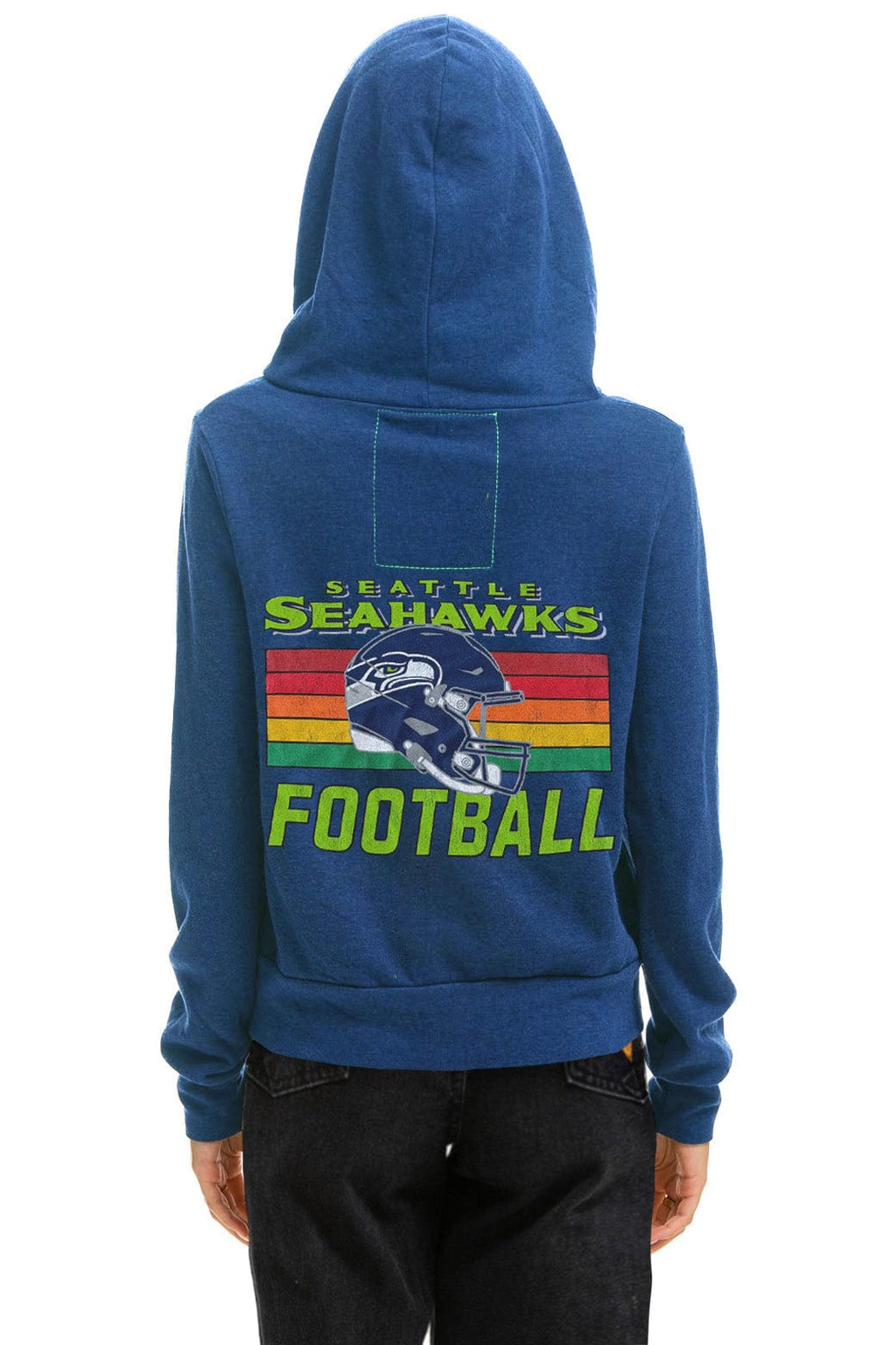 Retro SEATTLE SEAHAWKS HELMET ZIP HOODIE - ROYAL