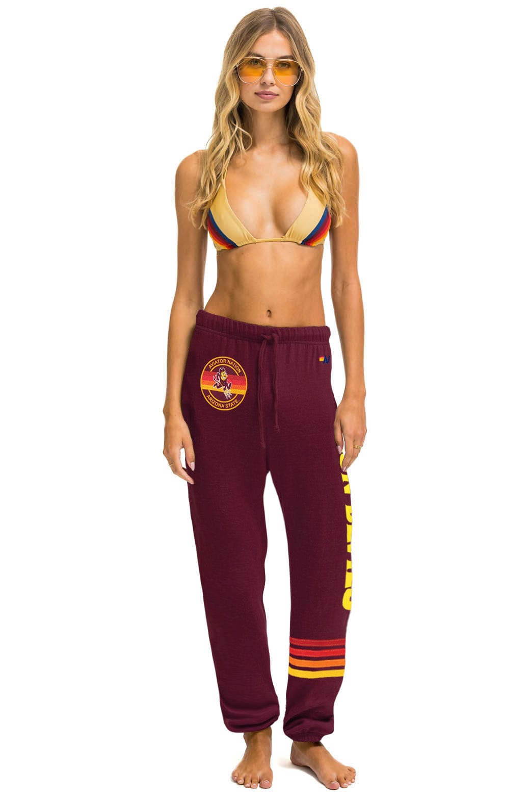 Retro ASU FORK UNISEX POCKET SWEATPANTS - MAROON