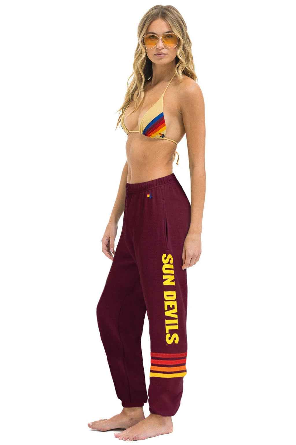 Retro ASU FORK UNISEX POCKET SWEATPANTS - MAROON