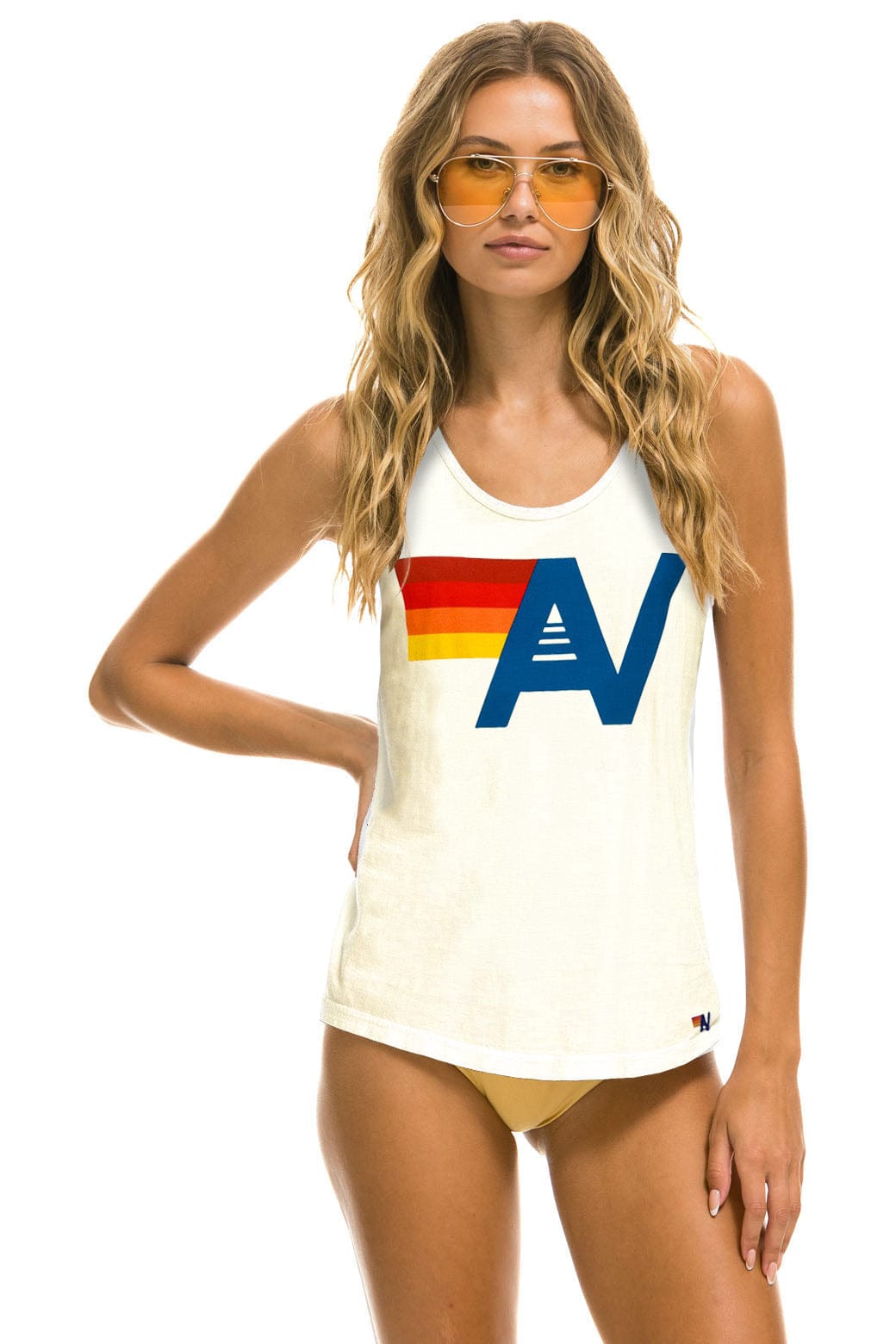 Retro MENS LOGO TANK - VINTAGE WHITE