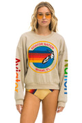 Retro AVIATOR NATION MIAMI RELAXED CREW SWEATSHIRT - SAND