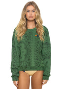 Retro BANDANA RELAXED CREW SWEATSHIRT - PALM