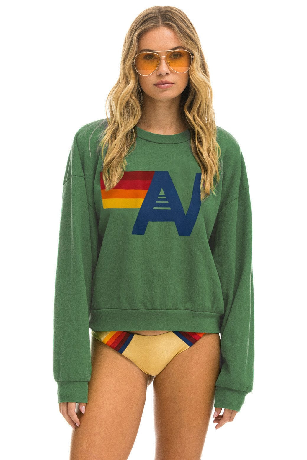 Retro LOGO RELAXED CREW SWEATSHIRT - PALM