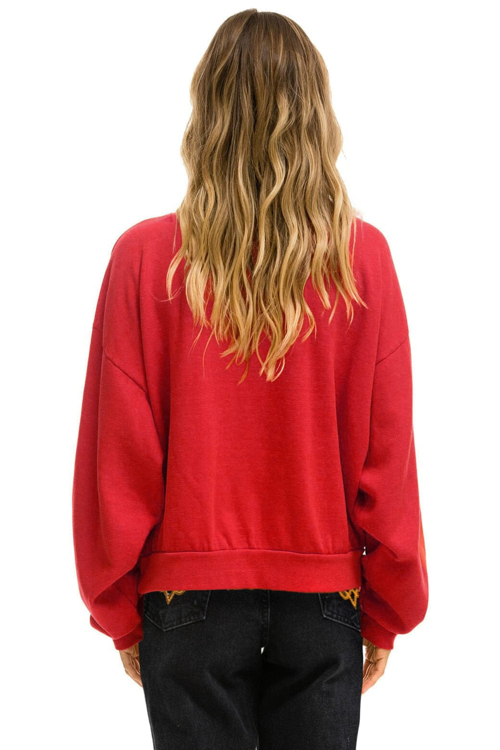 Retro NEW ENGLAND PATRIOTS HELMET RELAXED CREW SWEATSHIRT - FLASH RED