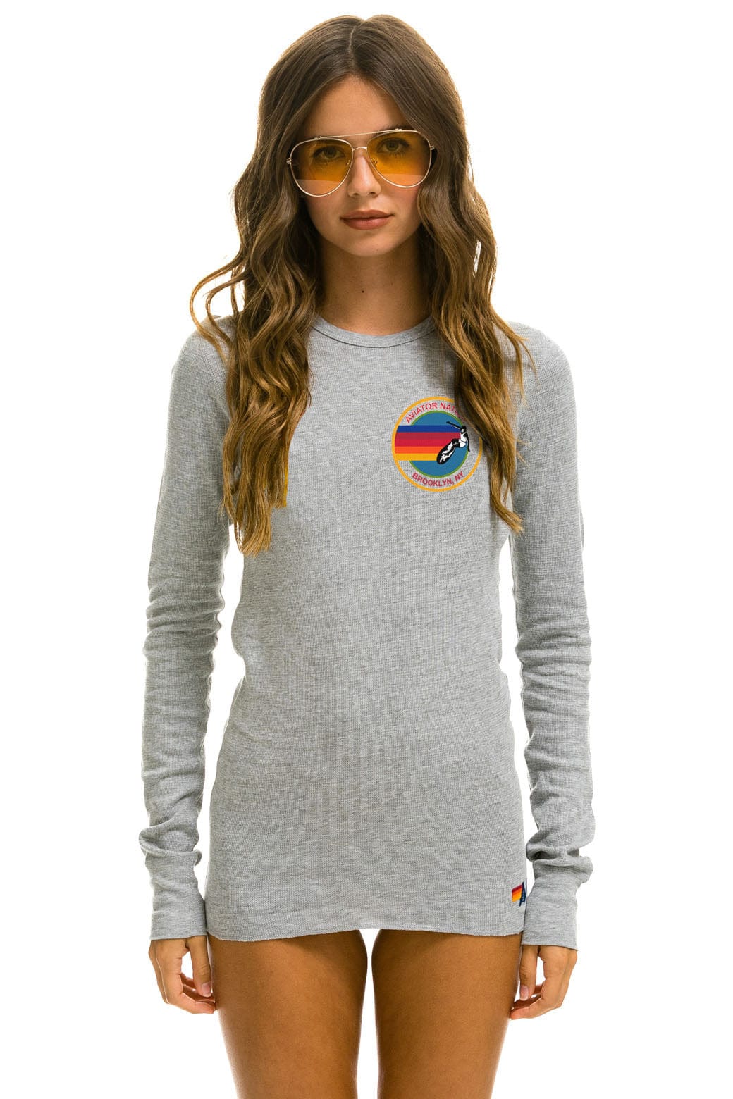 Retro AVIATOR NATION BROOKLYN THERMAL - HEATHER GREY