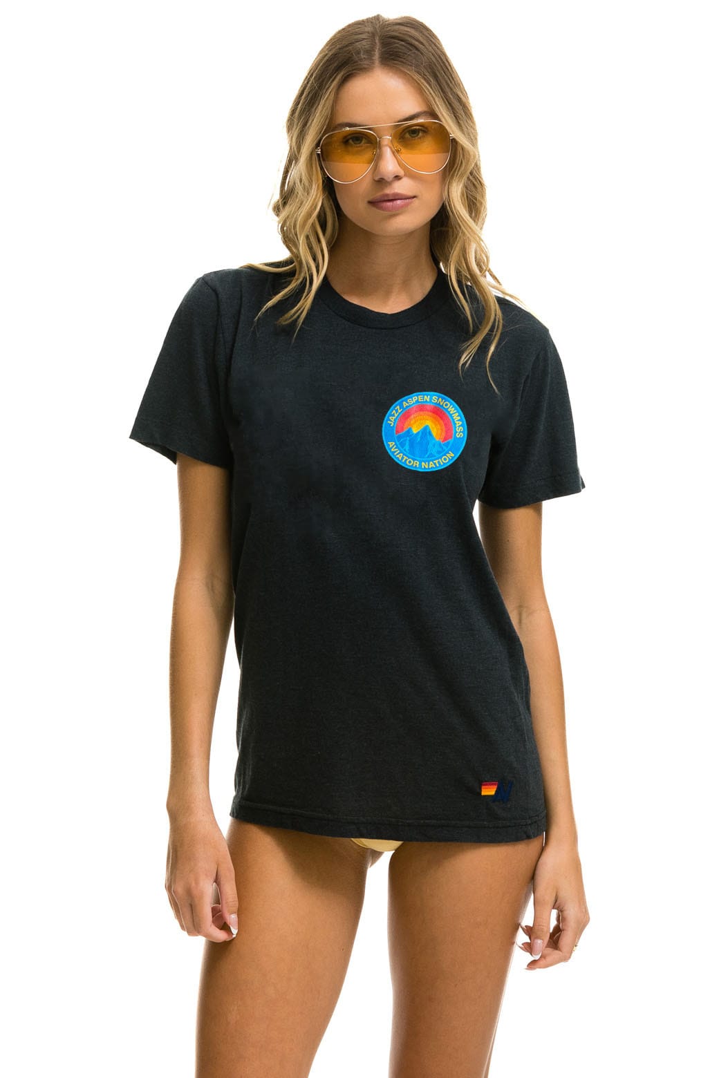 Retro JAZZ ASPEN SNOWMASS 2026 CREW TEE SHIRT - CHARCOAL