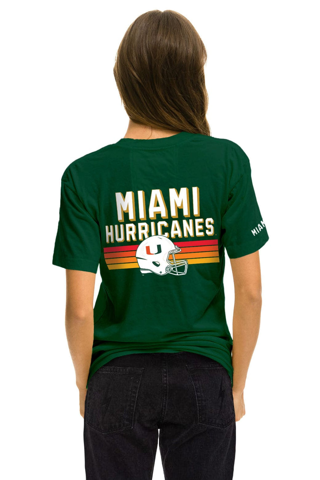 Retro UNIVERSITY OF MIAMI CFP 2026 CREW TEE SHIRT - MIAMI GREEN