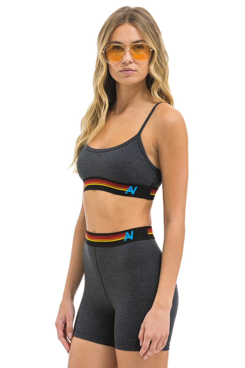 Retro LOGO ADJUSTABLE BRALETTE - CHARCOAL