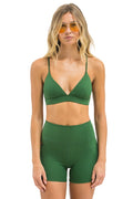 Retro WIDE RIB TRIANGLE ADJUSTABLE SPORTS BRA - PALM