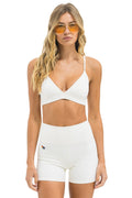 Retro WIDE RIB 4IN HI-RISE BIKER SHORT - VINTAGE WHITE