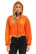 Retro WINDY CITY SMOKEOUT 2025 CROPPED ZIP HOODIE RELAXED - ORANGE