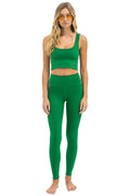 Retro WIDE RIB FULL LENGTH HI-RISE LEGGINGS - KELLY GREEN