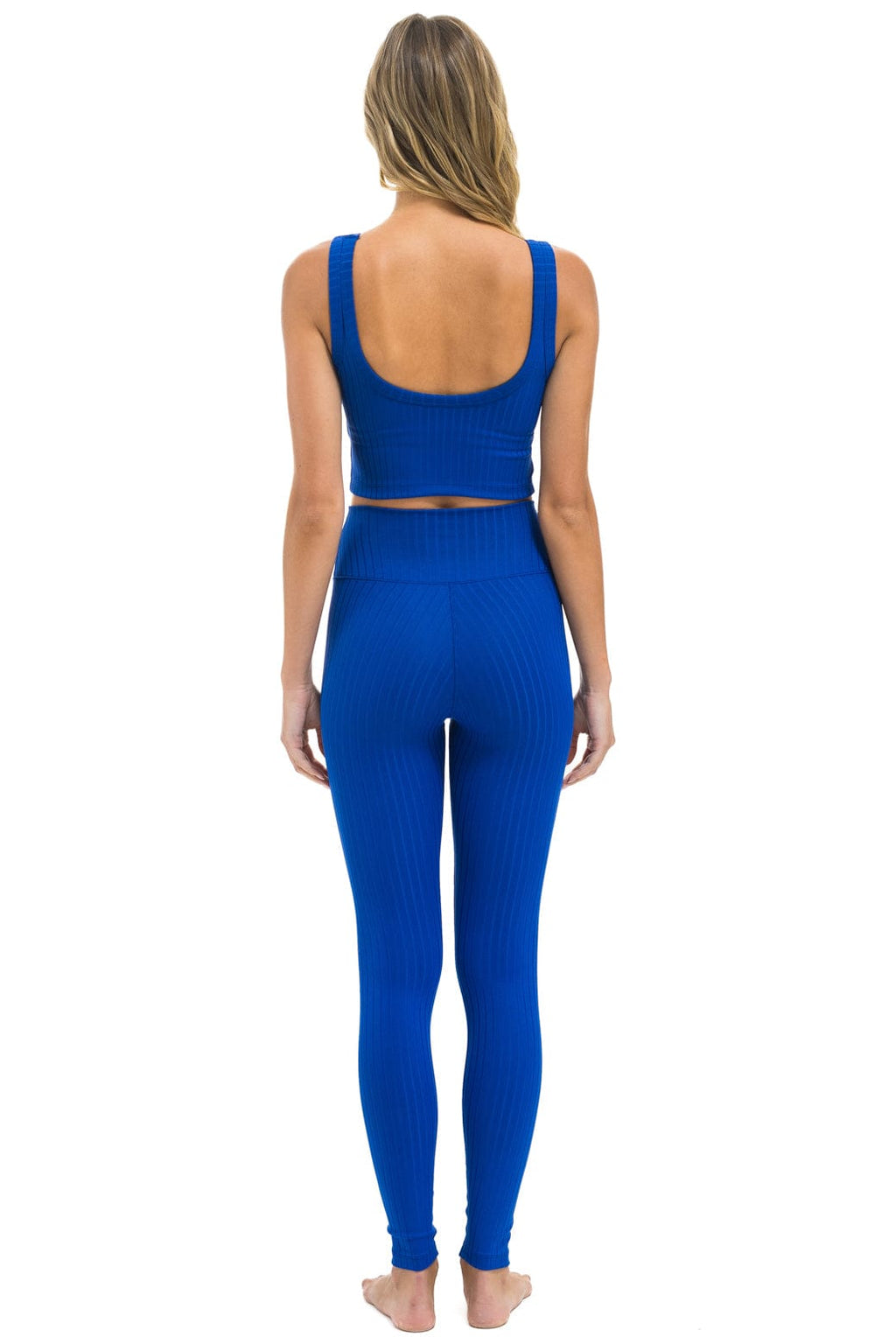 Retro WIDE RIB FULL LENGTH HI-RISE LEGGINGS - ROYAL