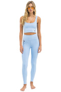 Retro WIDE RIB FULL LENGTH HI-RISE LEGGINGS - SKY