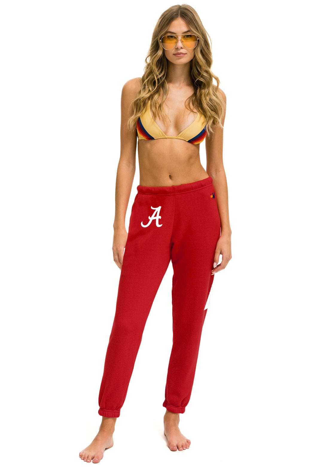 Retro UNIVERSITY OF ALABAMA BOLT SWEATPANTS - CRIMSON