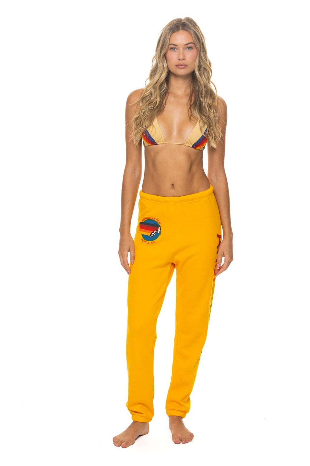 Retro AVIATOR NATION SWEATPANTS - GOLD