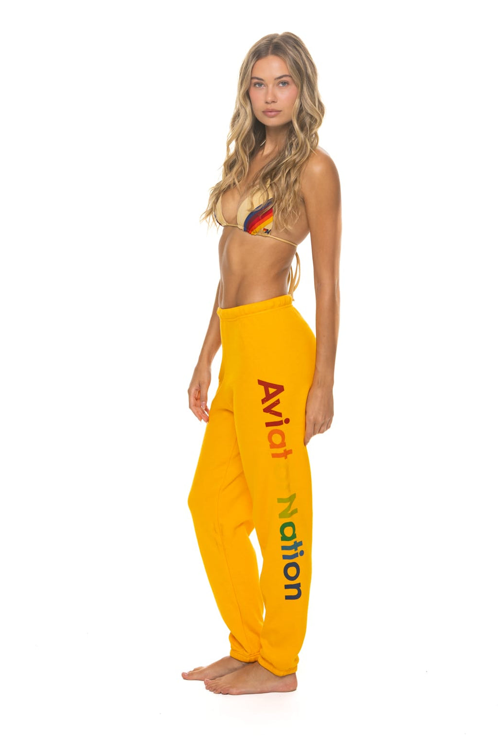 Retro AVIATOR NATION SWEATPANTS - GOLD