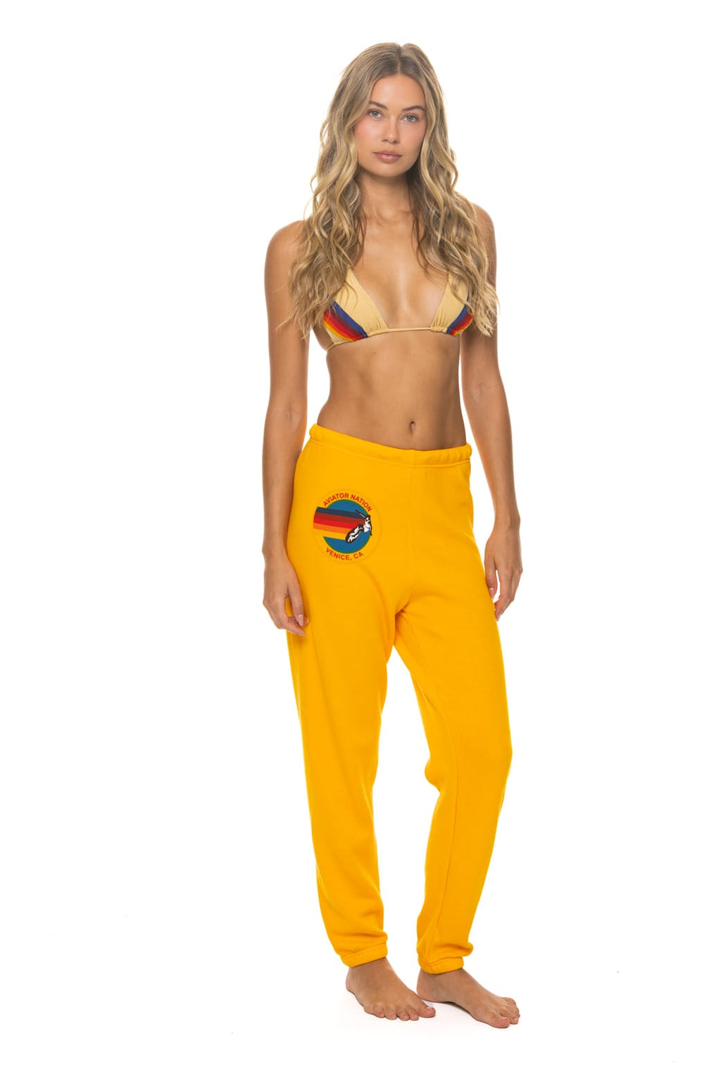 Retro AVIATOR NATION SWEATPANTS - GOLD