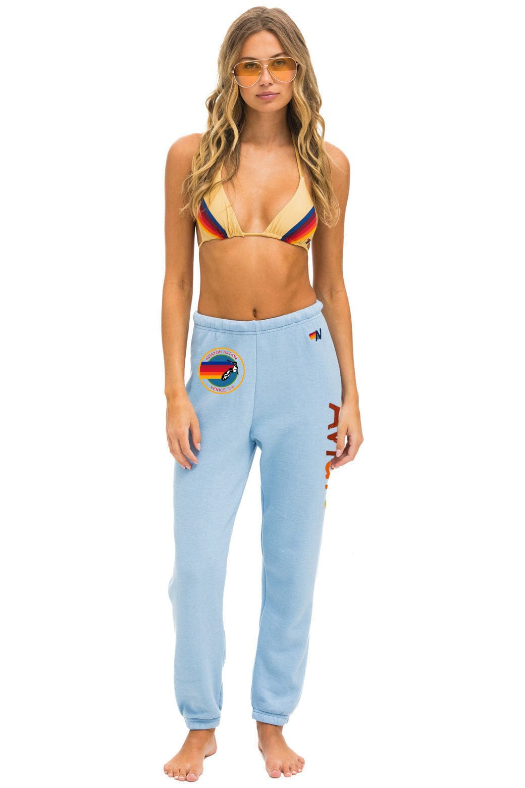 Retro AVIATOR NATION VENICE SWEATPANTS - ICE