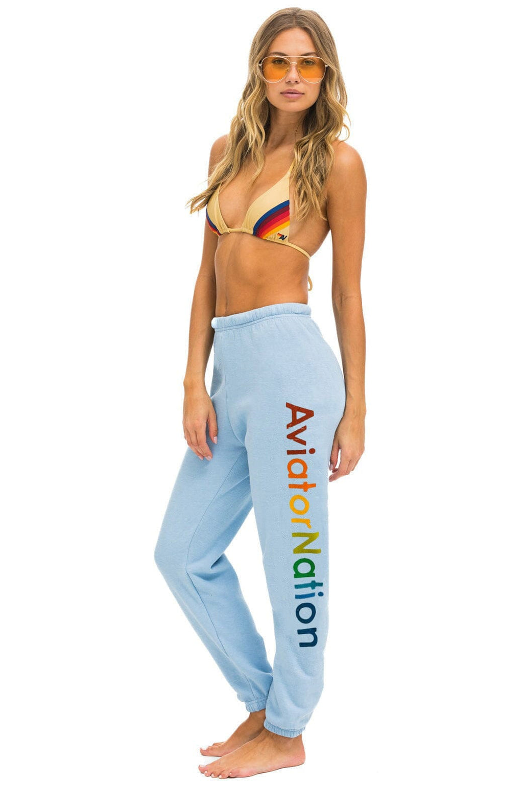 Retro AVIATOR NATION VENICE SWEATPANTS - ICE