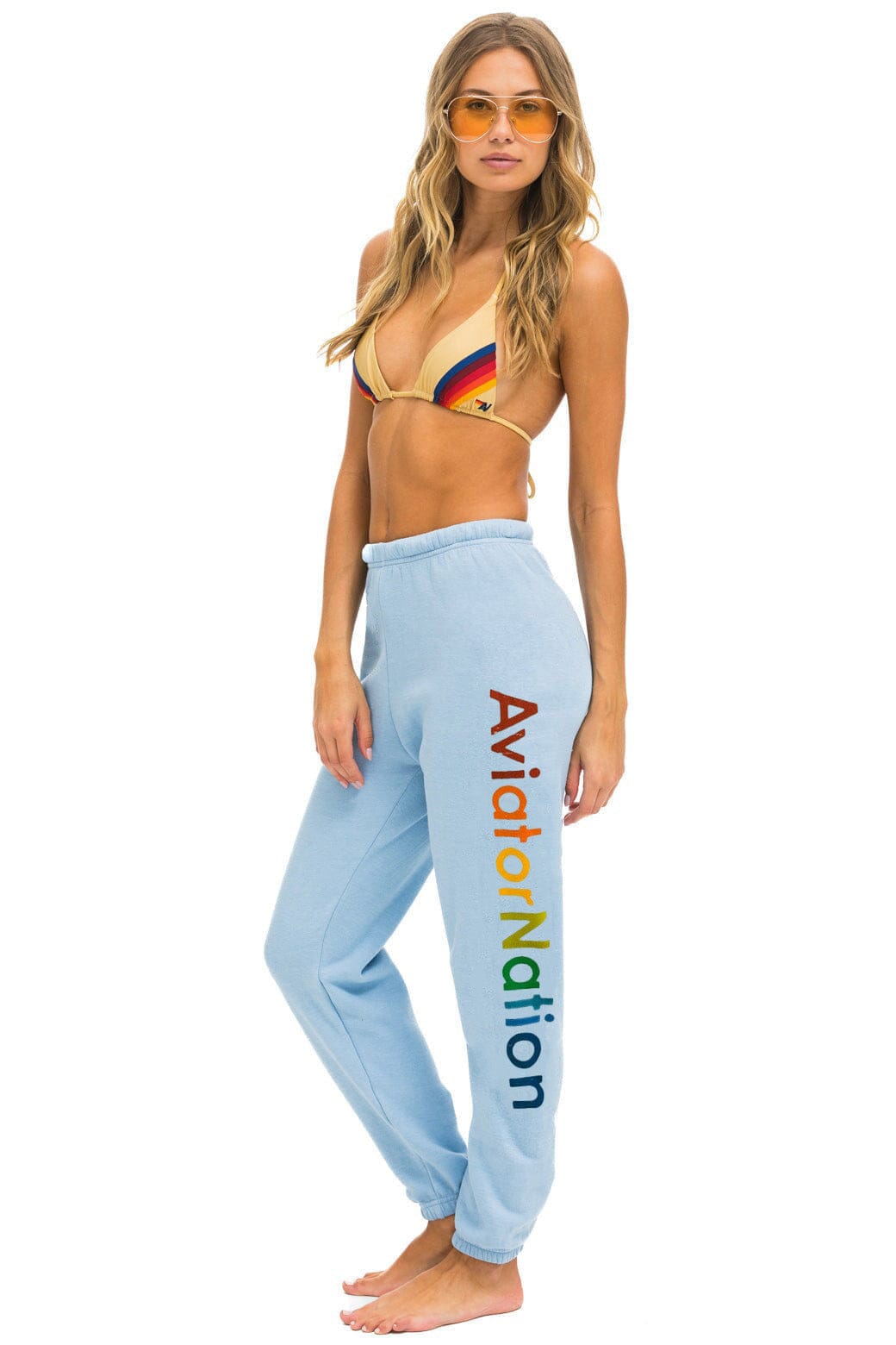 Retro AVIATOR NATION VENICE SWEATPANTS - ICE