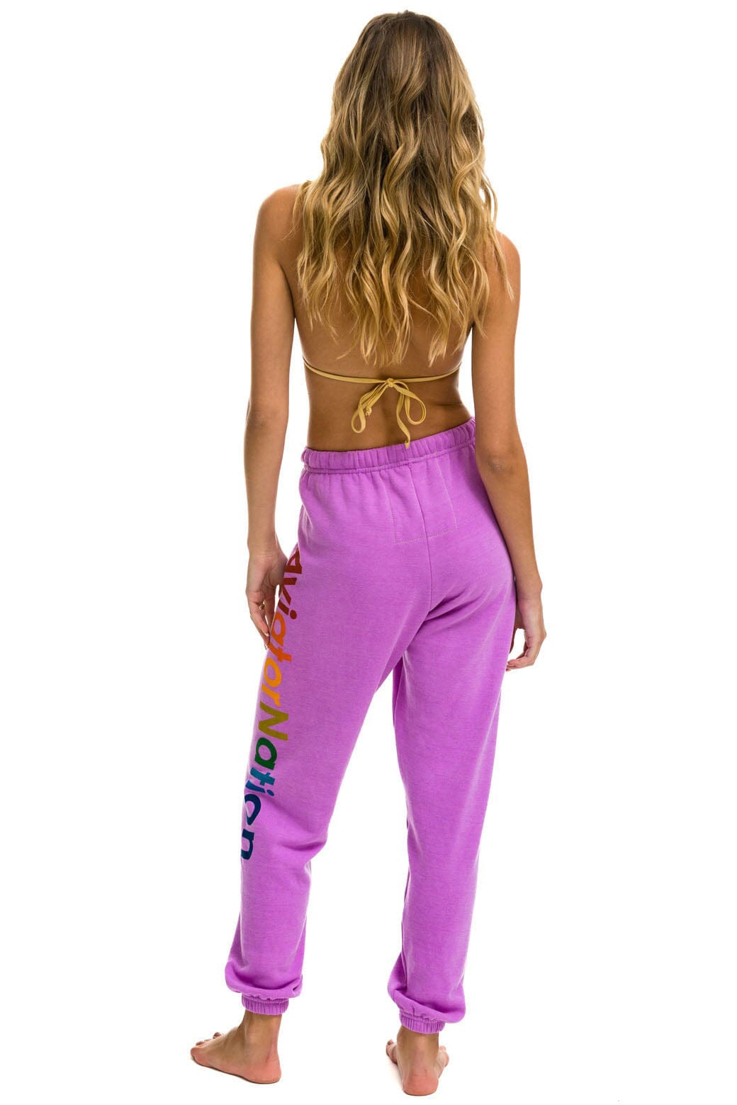 Retro AVIATOR NATION LAS VEGAS SWEATPANTS - NEON PURPLE